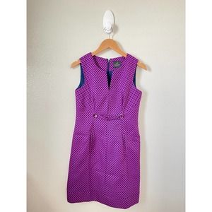 Adrianna Papell Dress Sheath Sleeveless Purple